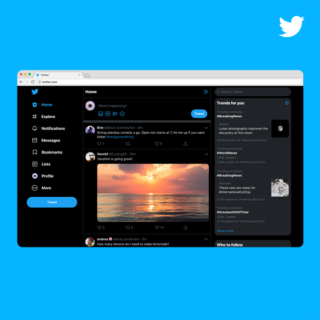 Minh họa cho bài viết có tiêu đề Twitter Cuối cùng đã thiết kế lại trang web của mình, cho biết Không ai